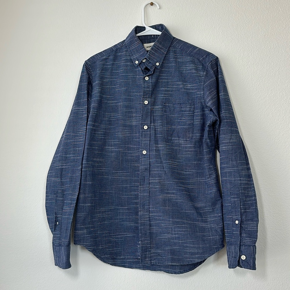Taylor Stitch Jack Shirt, Blue with White Pattern, Size M (38)